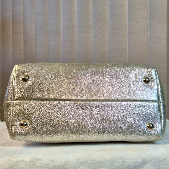 Jimmy Choo $1395 Rhea Bag Metallic Leather Tote Bag - Picture 5 of 16